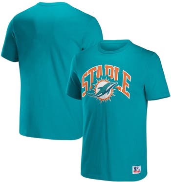 STAPLE Men's NFL x Staple Aqua Miami Dolphins Logo Lockup T-Shirt ...