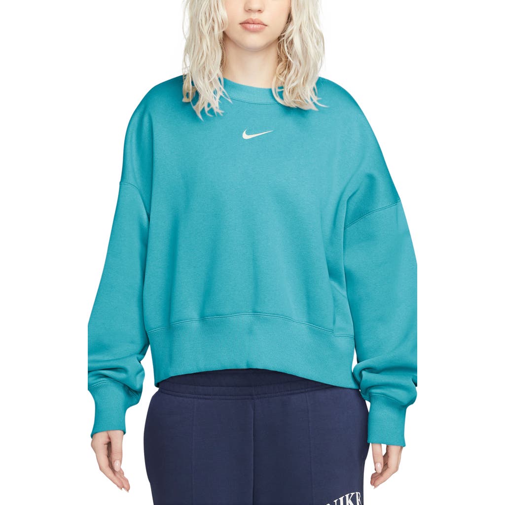 Nike Phoenix Fleece Crewneck Sweatshirt In Dusty Cactus/sail