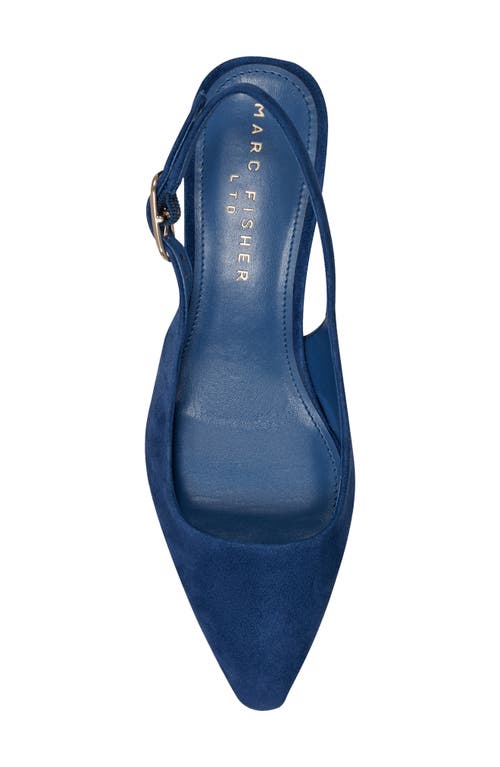 Shop Marc Fisher Ltd Kory Pointed Toe Kitten Heel Pump In Dark Blue