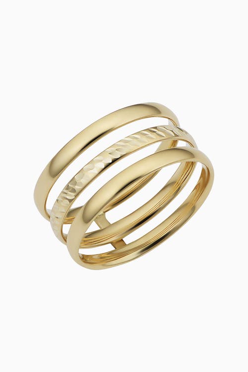 Shop Oradina 14k Yellow Gold Triple Threat Ring