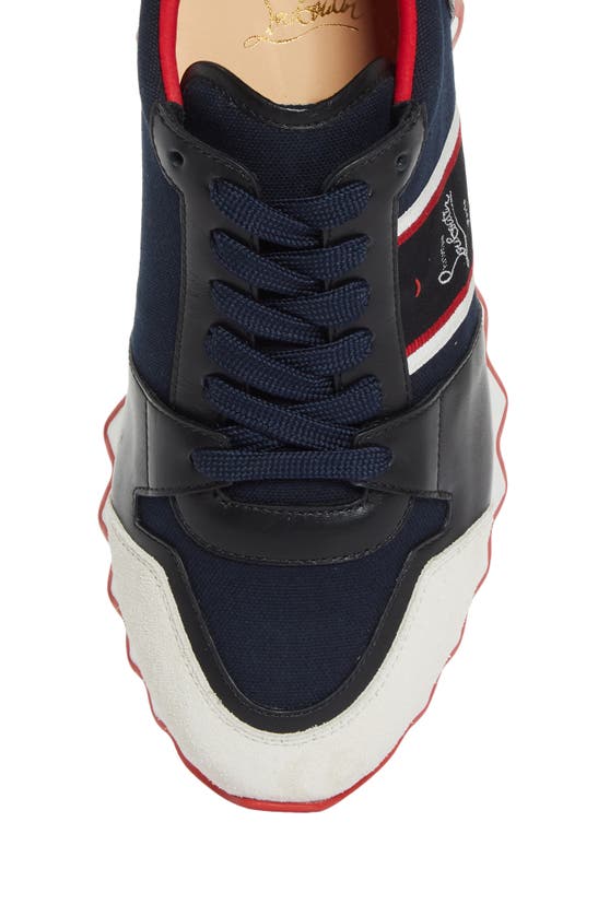 Shop Christian Louboutin Nastroshark Low Top Sneaker In Version Navy