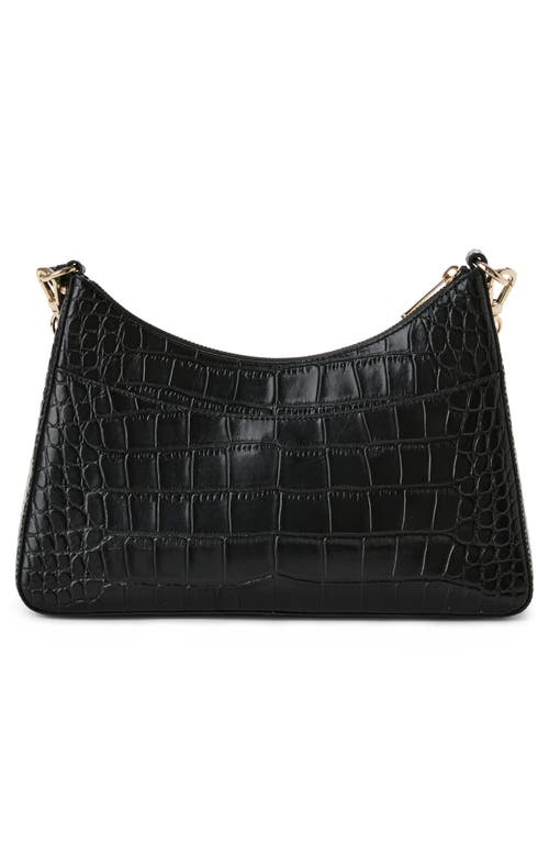 Shop Brahmin Mod Esme Embossed Leather Shoulder Bag In Black