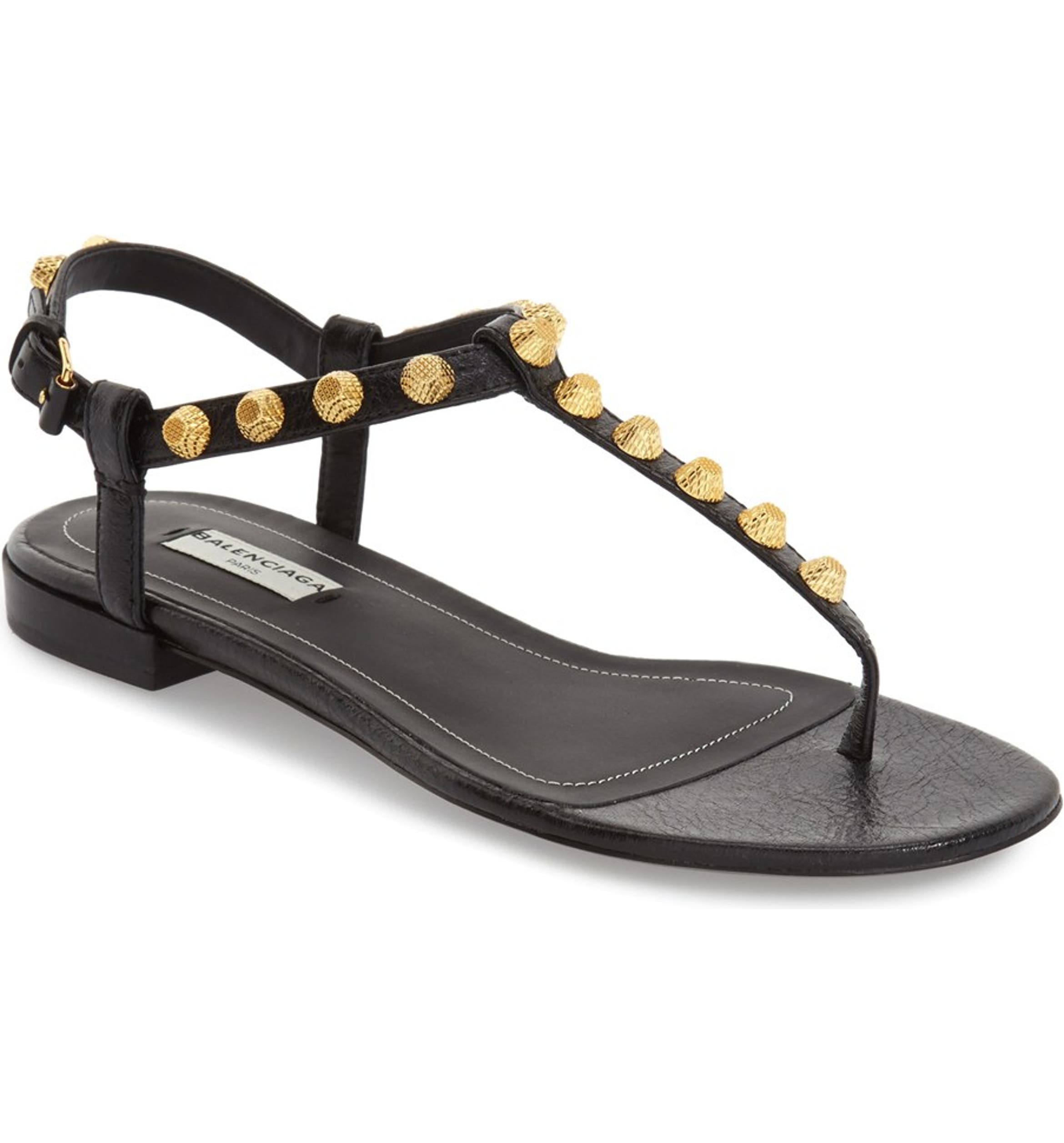 Balenciaga Studded T-Strap Sandal (Women) | Nordstrom