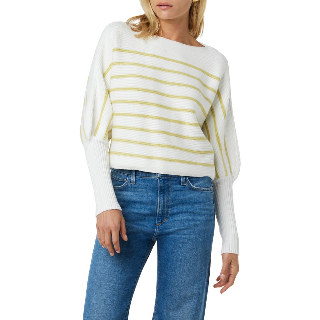 Joe's The Karina Breton Stripe Crop Sweater In White