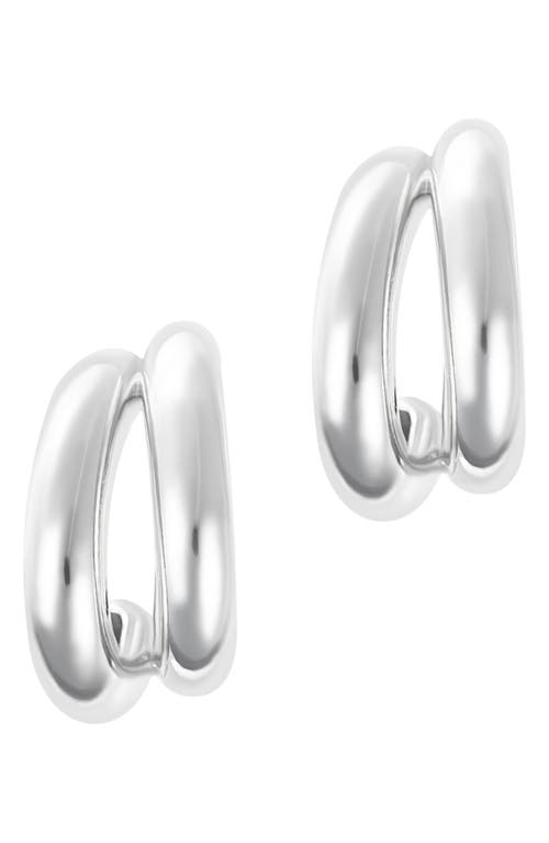 Shop Adornia Double Hoop Earrings In Silver