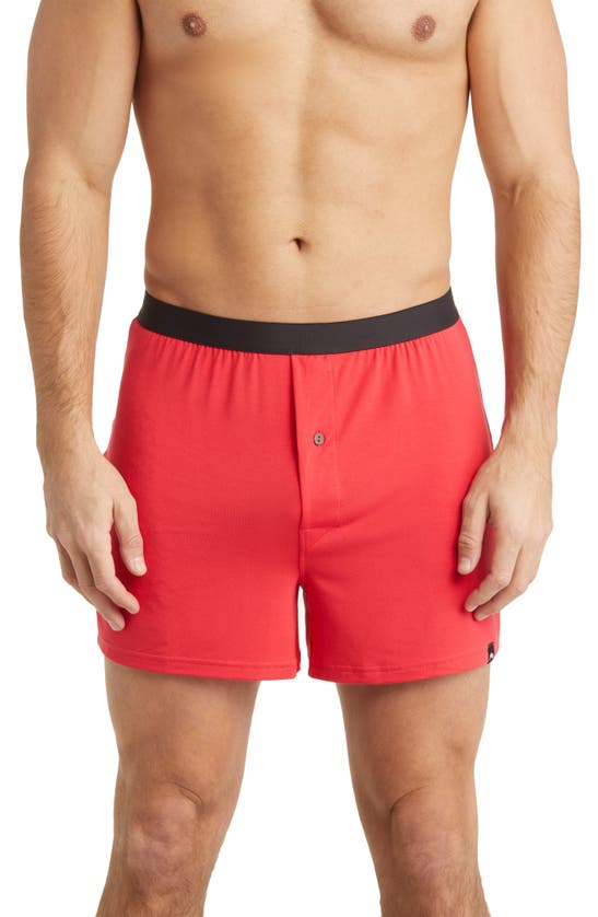 Meundies Knit Boxers In Rosy Cheeks