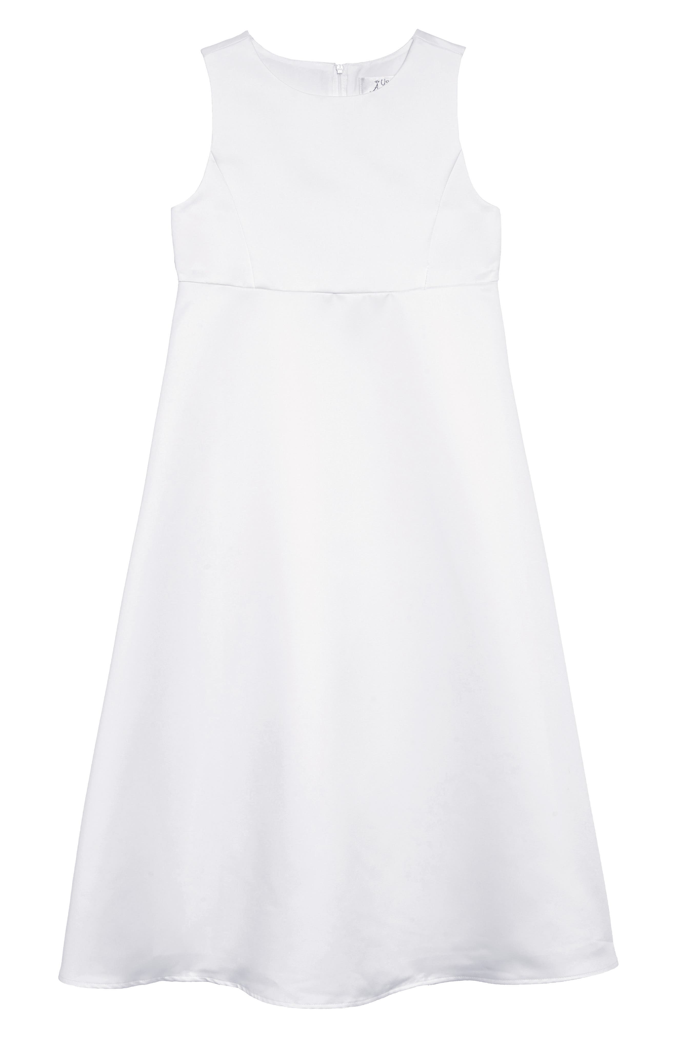 plain white dress girls