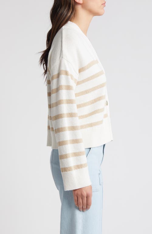 Shop Rails Geneva Stripe Cotton Blend Cardigan In Sand Stripe