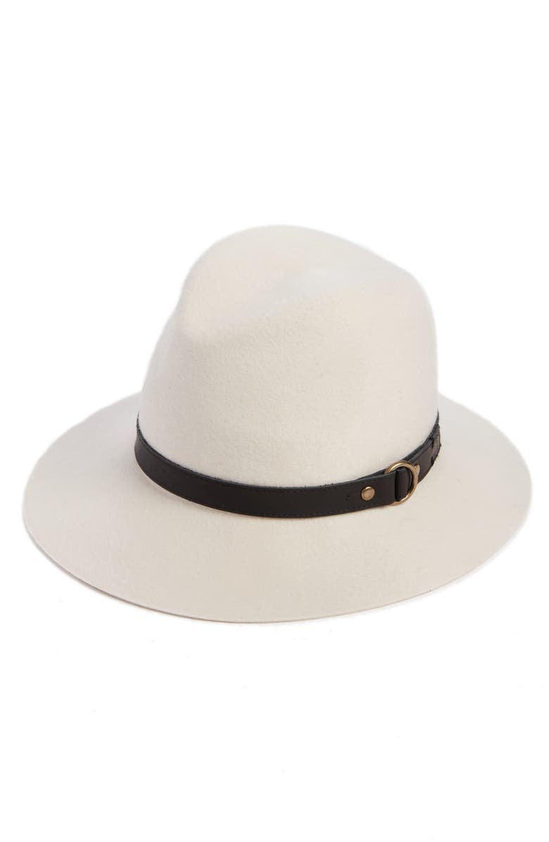 FRYE Addie Wool Fedora, Main, color, OFF WHITE