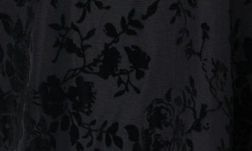 Gibsonlook Flocked Mock Neck Top In Black