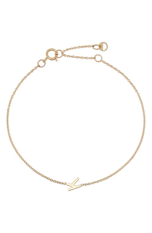 Initial Pendant Bracelet in 14K Yellow Gold-K