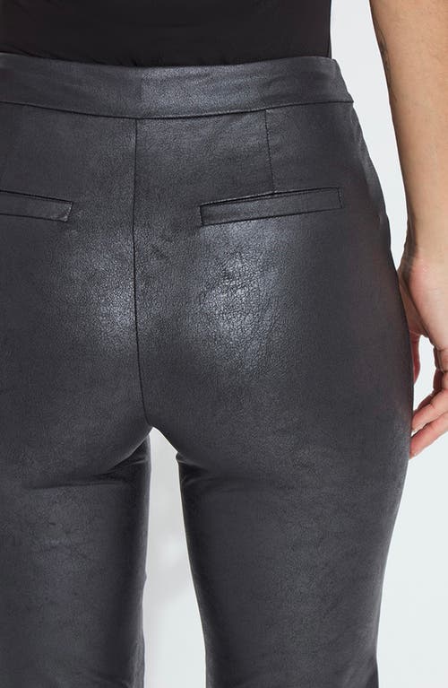 Lyssé Elysse Foiled Faux Leather Bootcut Pants In Black