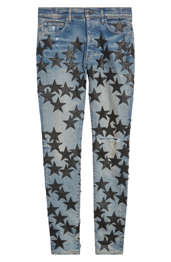 Amiri Men's Chemist Leather Star Jeans In Clay Indigo | ModeSens