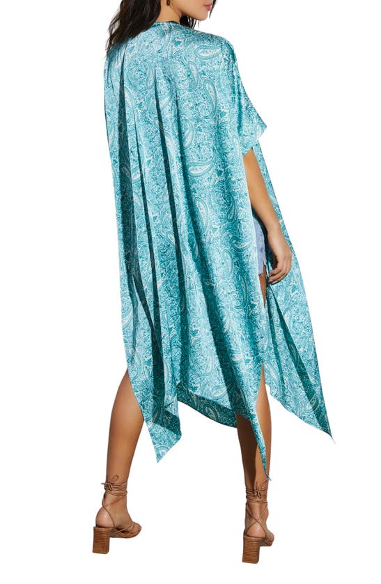 Shop Vici Collection Juli Paisley Cover-up Duster In Teal