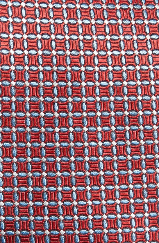 Shop David Donahue Neat Silk Tie In Red