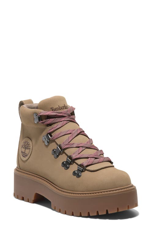 Timberland Stone Street Platform Boot In Medium Beige Nubuck