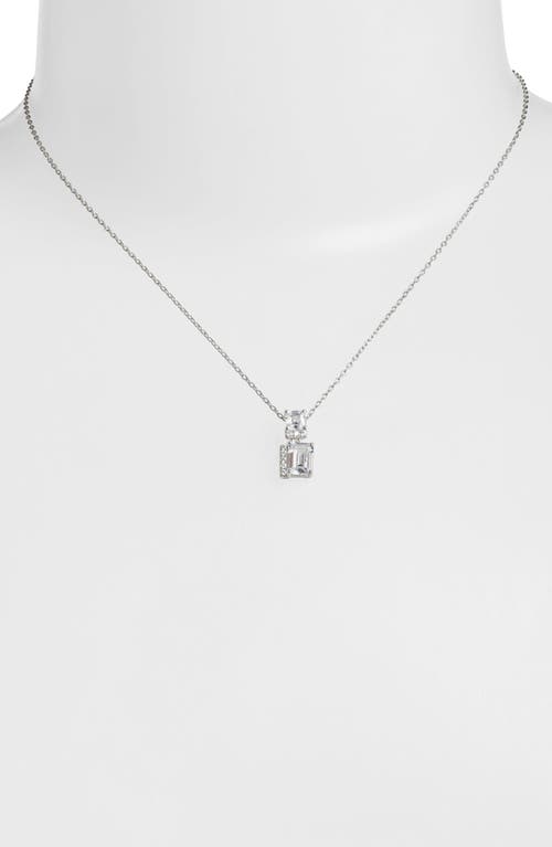 Shop Nordstrom Sterling Silver & Cubic Zirconia Pendant Necklace In Platinum Plated