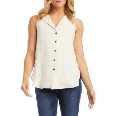 Karen Kane Button-Up Sleeveless Blouse, Ivory