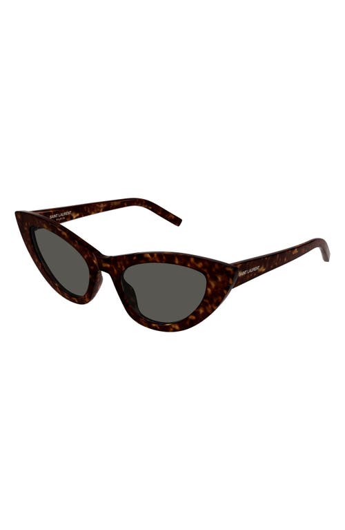 Shop Saint Laurent Lily 52mm Cat Eye Sunglasses In Havana