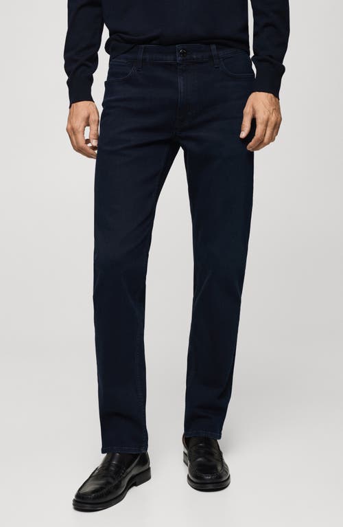 Shop Mango Patrick Slim Fit Ultra Soft Touch Jeans In Deep Dark Blue