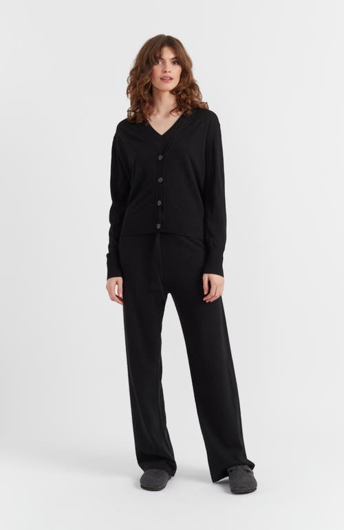 Chinti & Parker Pure Merino Ultra Fine V-neck Knit Cardigan In Black