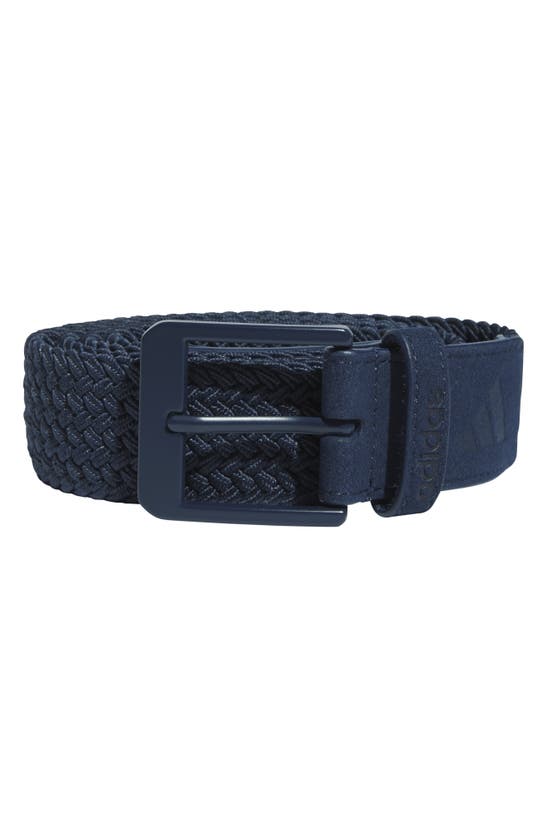 Adidas Golf Braided Recycled Polyester Belt In Collegiate Navy