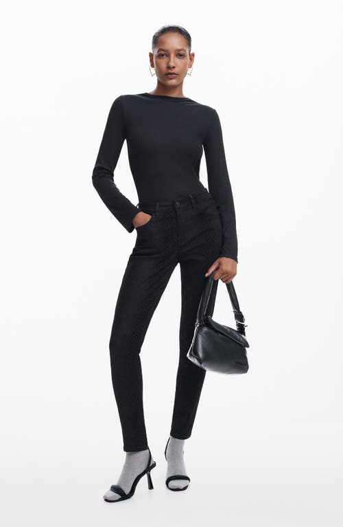 Desigual Elba Straight Leg Jeans In Black