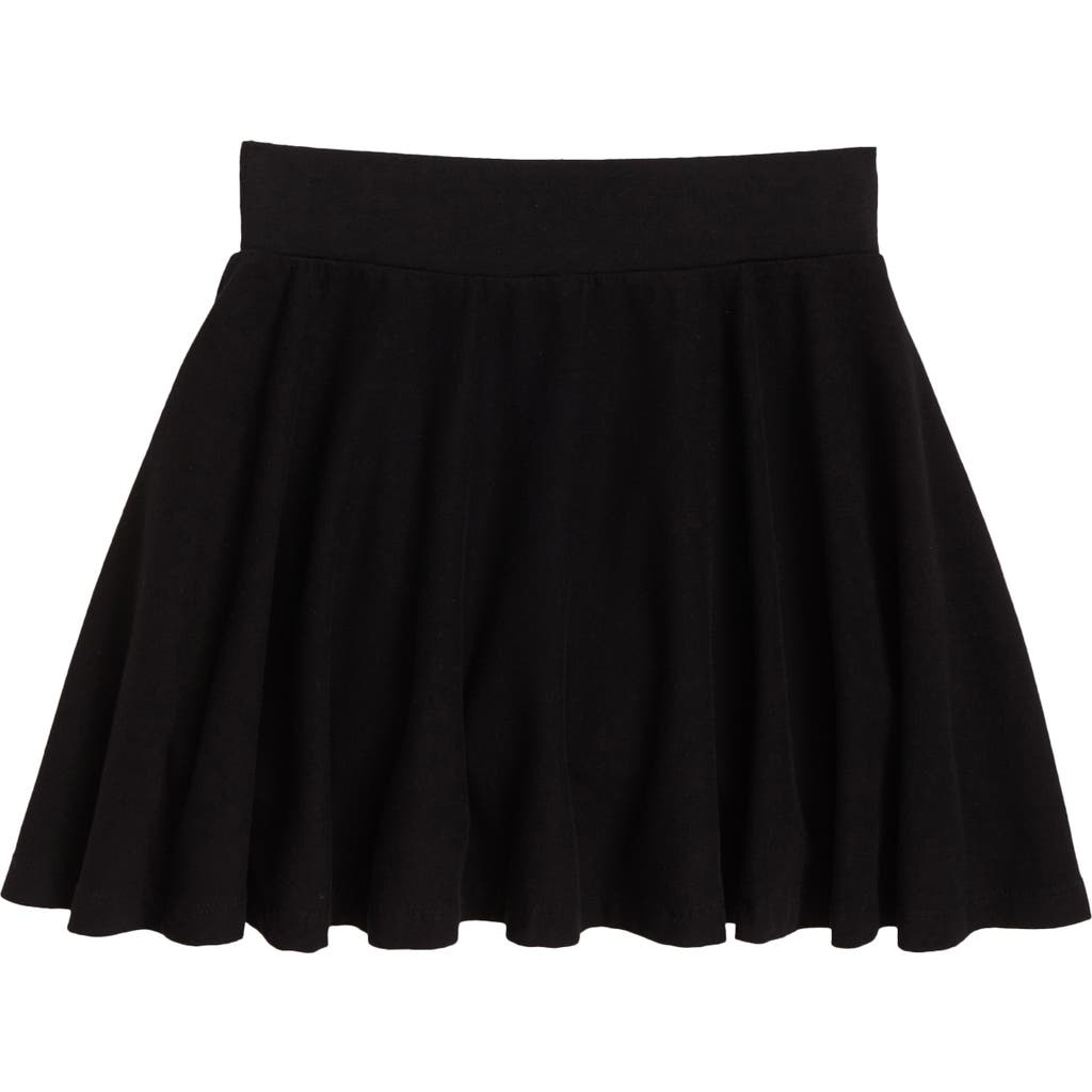 Nordstrom Kids' Organic Cotton Knit Skater Skirt In Black
