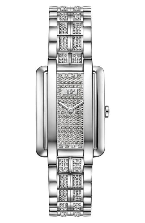 Jbw Mink Petite Lab Created Diamond Bracelet Watch, 23mm X 8mm In Silver/silver