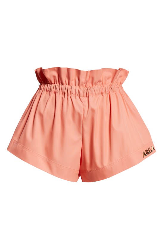 Shop Area Paperbag Waist Twill Track Shorts In Sweet Salmon
