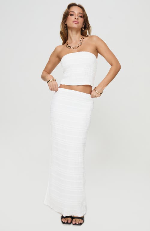 Shop Princess Polly Orzo Strapless Crop Top & Maxi Skirt Set In Light Beige