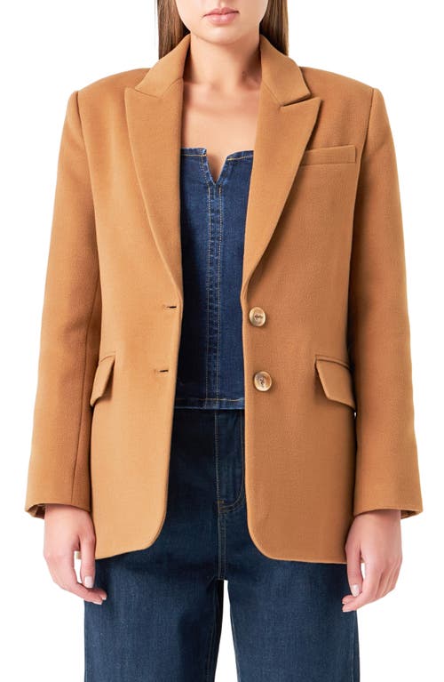 Grey Lab Oversize Single Breasted Blazer Brown at Nordstrom,