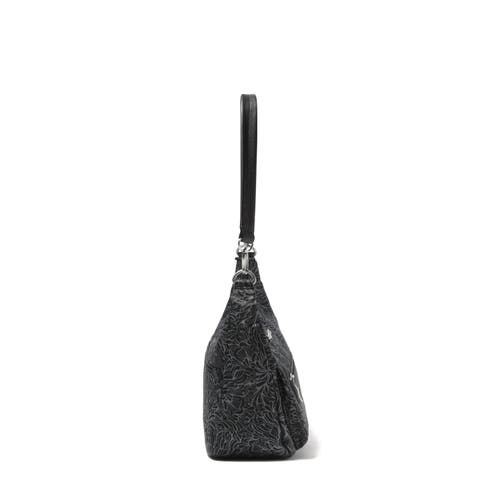 Baggallini Modern Pocket Half Moon Shoulder Bag In Midnight Blossom