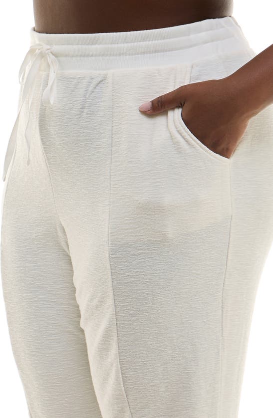 Nina Leonard Novelty Joggers In Ivory