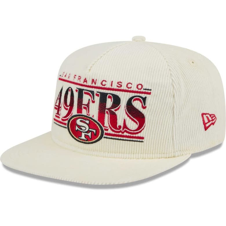 Shop New Era Cream San Francisco 49ers Throwback Corduroy Golfer Snapback Hat