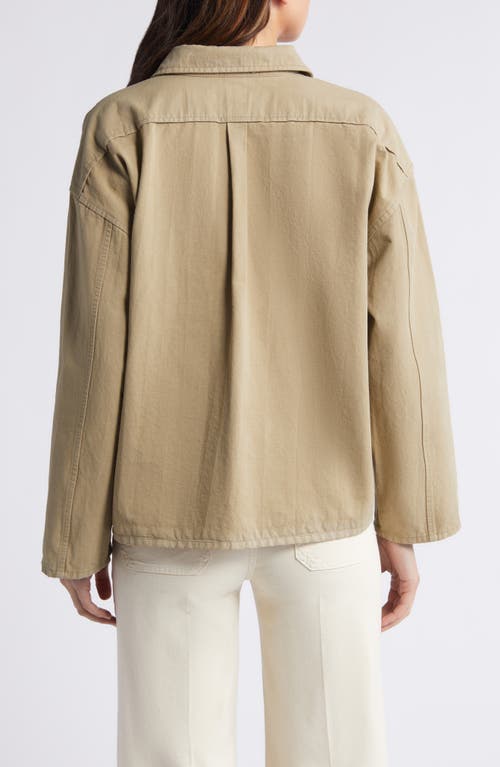 Shop The Great . The Arizona Cotton Shirt Jacket In Desert Fatigue