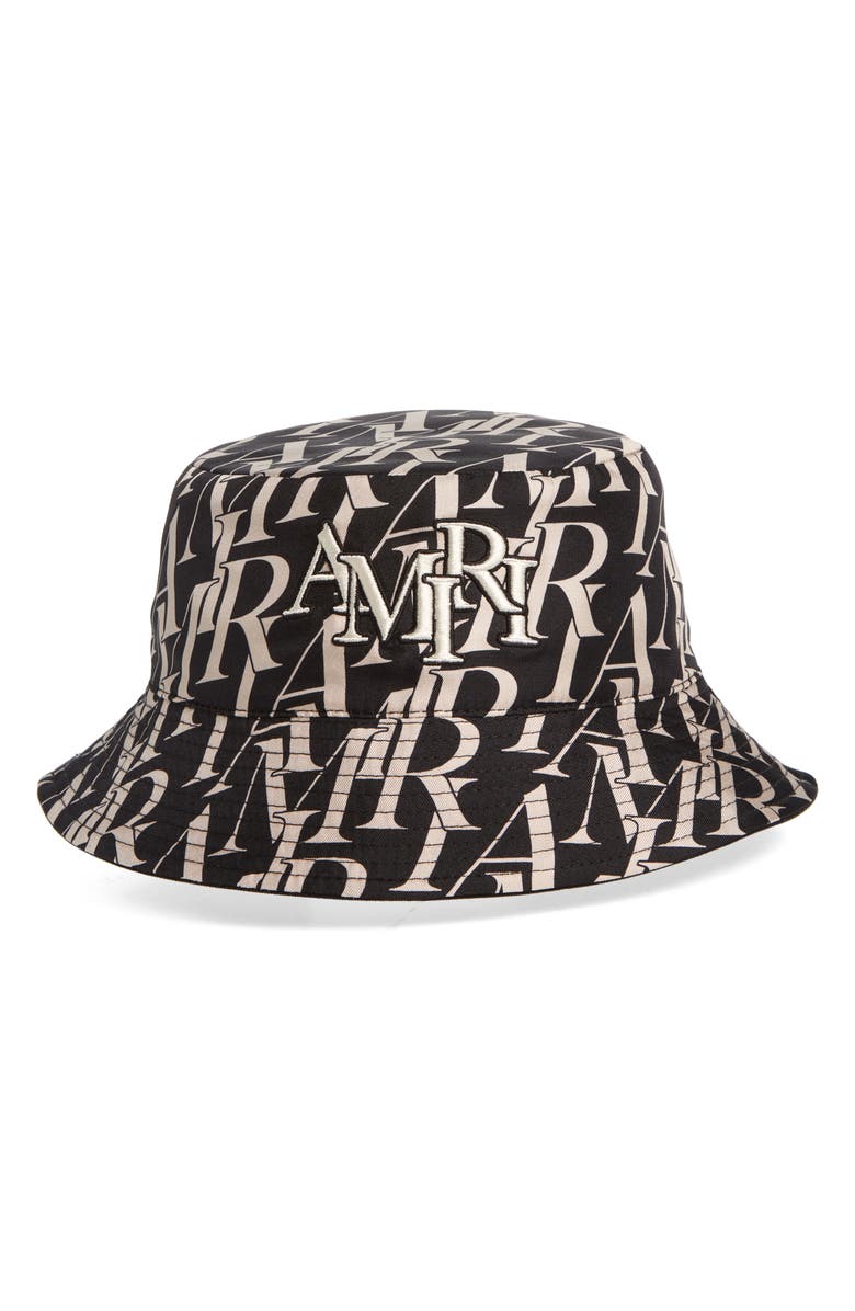 AMIRI Repeat Logo Reversible Silk Twill Bucket Hat | Nordstrom
