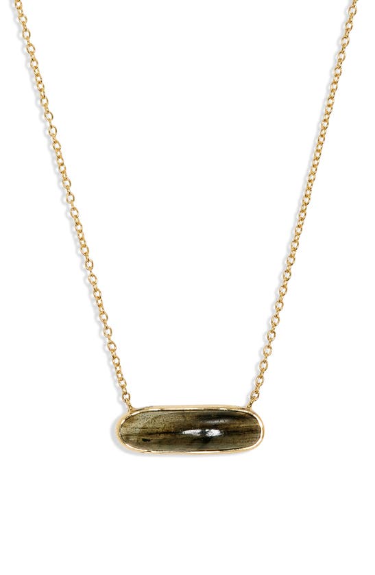 Shop Argento Vivo Sterling Silver Lab Bar Pendant Necklace In Gold