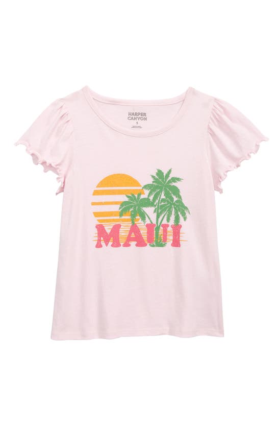 Harper Canyon Kids' Graphic T-shirt In Pink Snow Maui Sunset