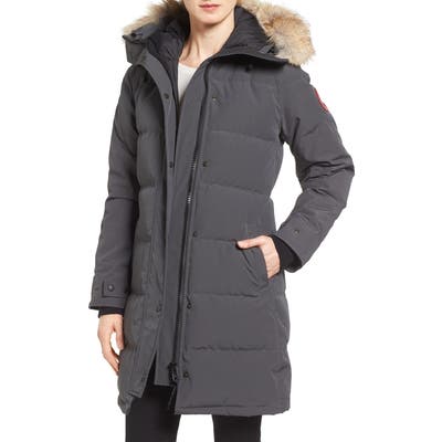 Canada Goose Shelburne Genuine Coyote Fur Trim Down Parka, (16-18) - Grey