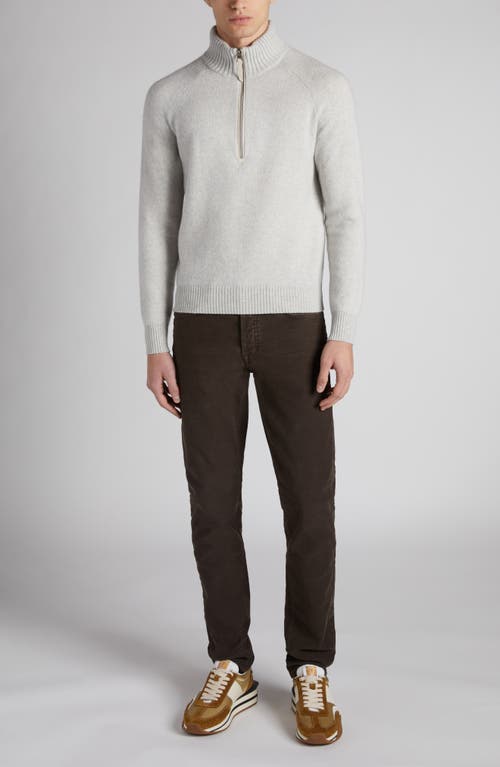 TOM FORD TOM FORD LAMBSWOOL & CASHMERE HALF ZIP SWEATER 