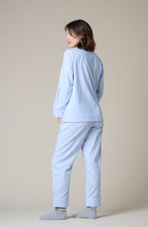 Kip. Kip Premium Cotton Pajama Set In Mist Blue