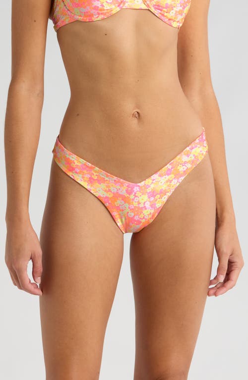 Shop Kulani Kinis Retro Y Thong Bikini Bottoms In Mimosa Meadows