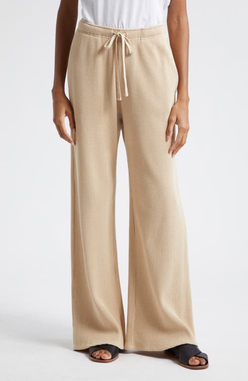 ATM Anthony Thomas Melillo Waffle Stitch Wide Leg Drawstring Pants in Shiitake 