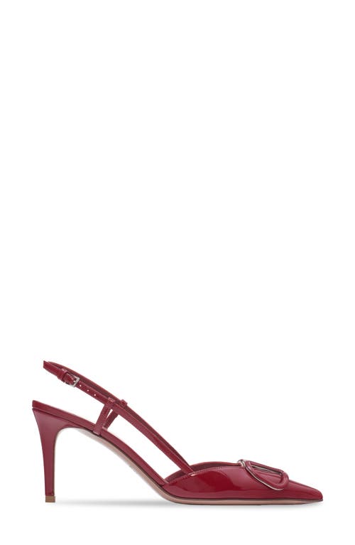 Shop Valentino Garavani Vlogo Pointed Toe Slingback Pump In Y9q Deep Scarlet