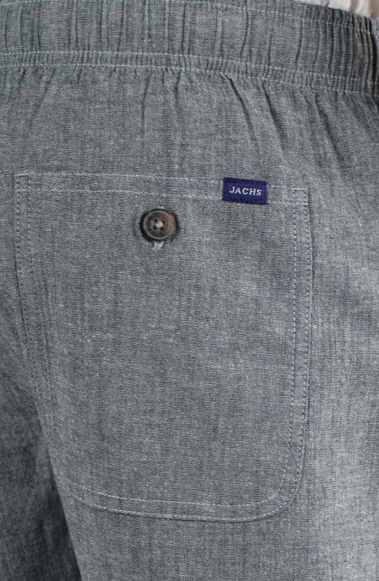 Jachs Stretch Chambray Pull-on Shorts In Grey