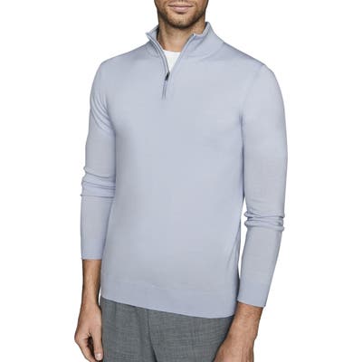 Reiss Blackhall Wool Quarter Zip Pullover, Blue