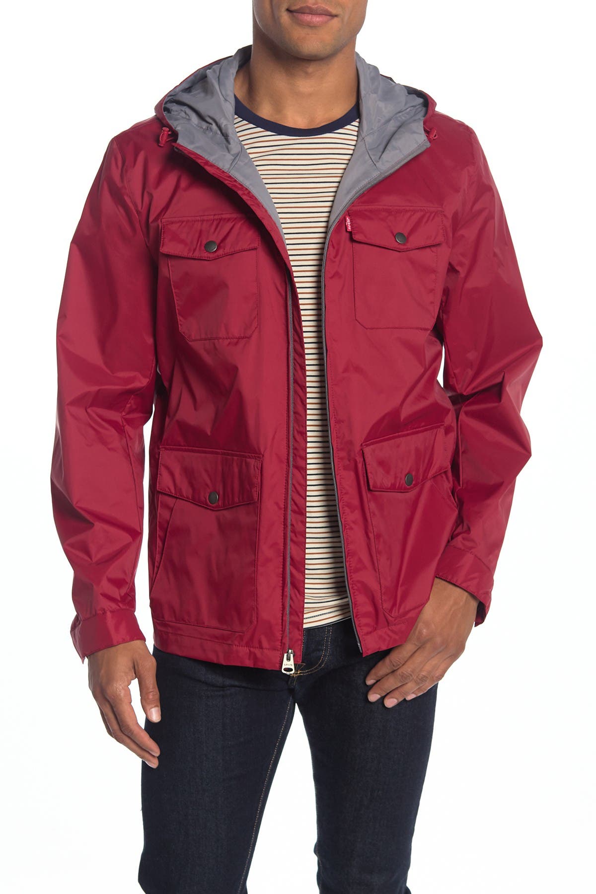 levi's nylon 4 pocket rain jacket
