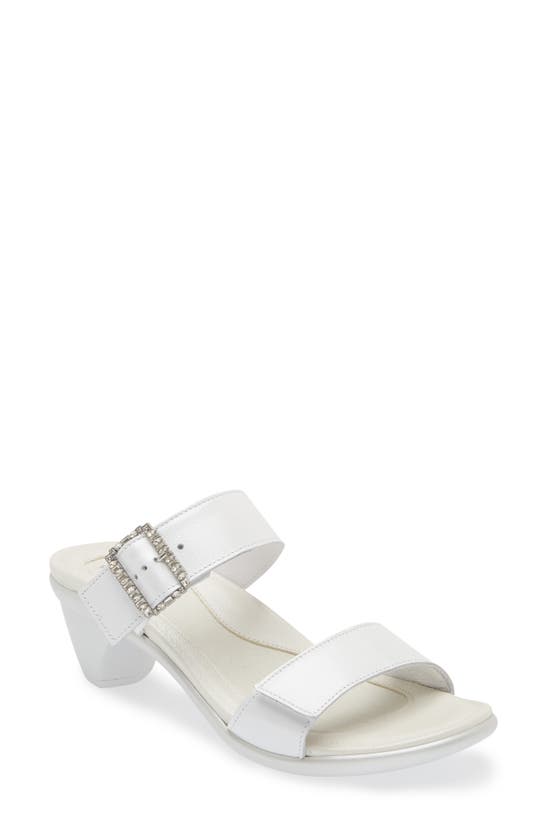 Shop Naot Recent Slide Sandal In White Pearl Leather