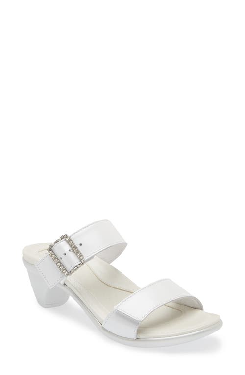 Recent Slide Sandal in White Pearl Leather